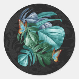 Adesivo Redondo Borboletas de Paraíso/Turquesa Tropical Splash