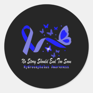 Adesivo Redondo Borboletas de Sensibilização Hidrocéfalo suportam 