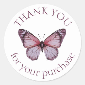 Adesivo Redondo Borboletas Elegantes OBRIGADO por adquirir PERSONA