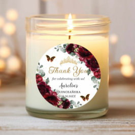 Adesivo Redondo Borboletas Florais de Borboleta Princesa Dourada