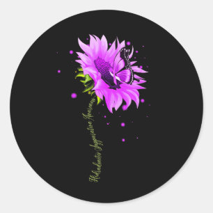 Adesivo Redondo Borboletas Roxas Sensibilização para a Sobredosage