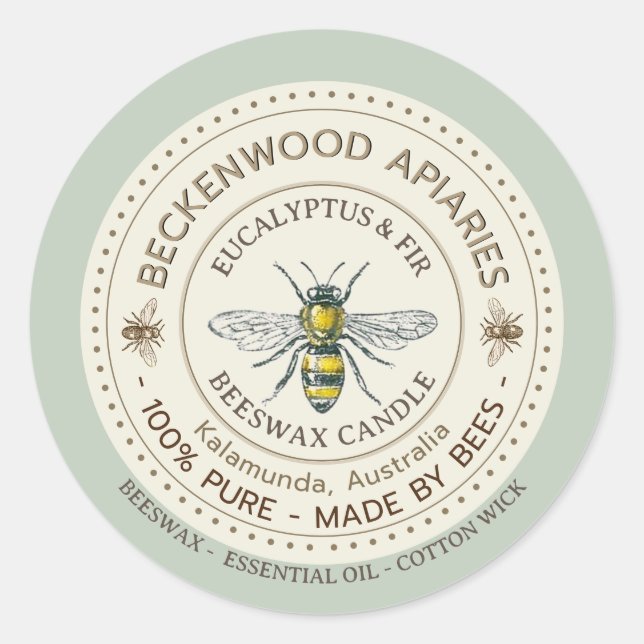 Adesivo Redondo Borda Apiary Sage de Apiary Beekeeper (Frente)