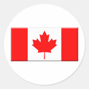 Adesivo Redondo Borda com bandeira do Canadá