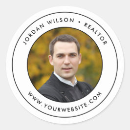 Adesivo Redondo Borda Dupla Moderna Adicionar Sua Foto