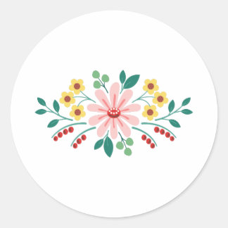 Adesivo Redondo Borda Flor Floral