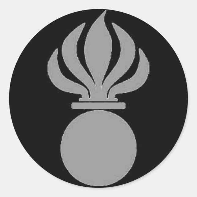 Adesivo Redondo Bordador Panzergrenadier bomba (cinzento) (Frente)