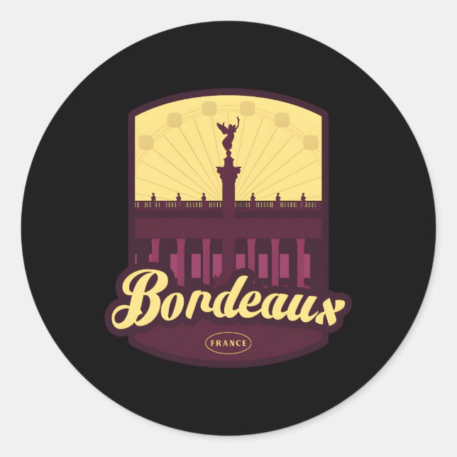 Adesivo Redondo Bordeaux França (Frente)