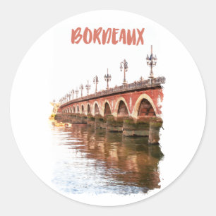 Adesivo Redondo Bordeaux France City Viagem