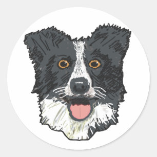 Adesivo Redondo Border Collie