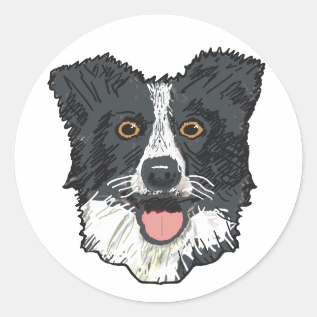 Adesivo Redondo Border Collie (Frente)