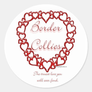 Adesivo Redondo Border Collie True Love - Sticker