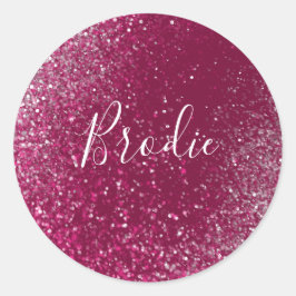 Adesivo Redondo Borgonha e relva prateada