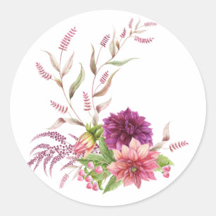 Adesivo Redondo Borgonha - Floral Marsala