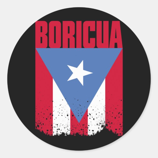Adesivo Redondo Boricua Flag (Frente)