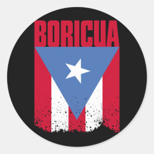 Adesivo Redondo Boricua Flag