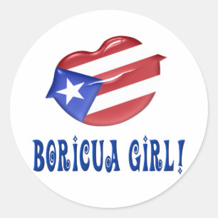 Adesivo Redondo Boricua Girl