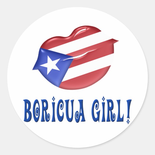 Adesivo Redondo Boricua Girl (Frente)