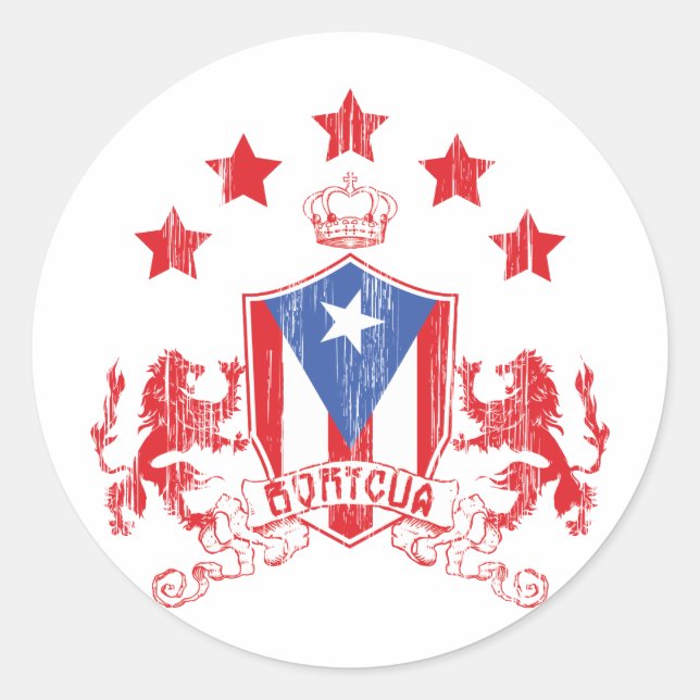 Adesivo Redondo Boricua Heraldy (Frente)