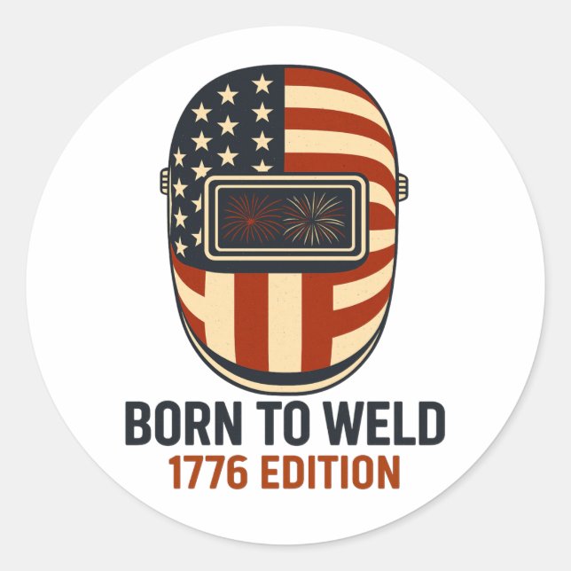 Adesivo Redondo Born To Weld - Stickers (Frente)