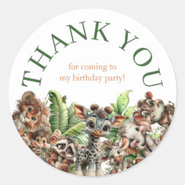 Adesivo Redondo Born Two Be Wild Safari Birthday