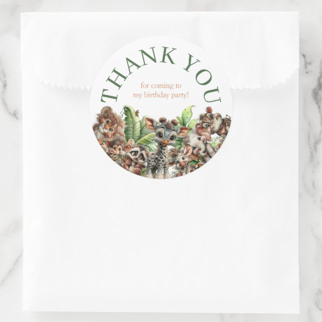 Adesivo Redondo Born Two Be Wild Safari Birthday (Bolsa)