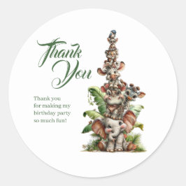 Adesivo Redondo Born Two Be Wild Safari Birthday