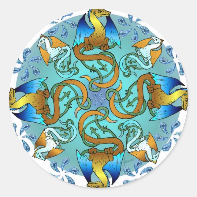 Adesivo Redondo Bornholm Blues Sticker (Frente)