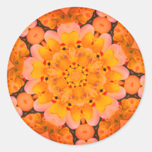 Adesivo Redondo Borracha Amarela Patos Abstrato