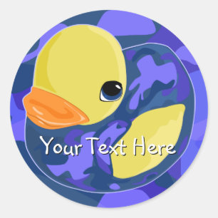 Adesivo Redondo Borracha azul de Camo Ducky