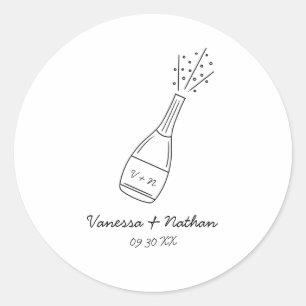 Adesivo Redondo Borracha-Boca-Borracha-Champanhe Casamento Whimsic