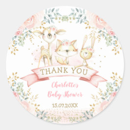 Adesivo Redondo Borracha Dourada Tribal Woodland Baby