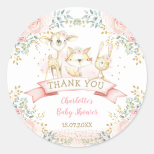 Adesivo Redondo Borracha Dourada Tribal Woodland Baby