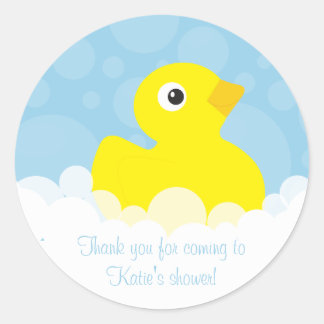 Adesivo Redondo Borracha Ducky Obrigado Stickers - Azul