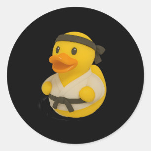 Adesivo Redondo Borracha Pato Karate Duckman Homens Mulheres Crian