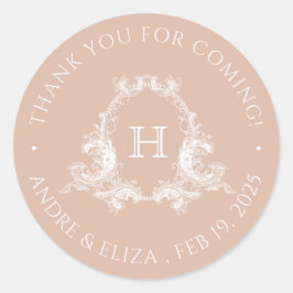 Adesivo Redondo Borracha Real Barroco Destimento Monograma Vinheta