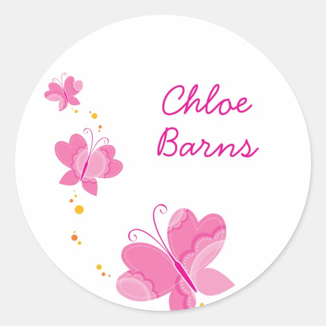 Adesivo Redondo BORRACHAS FLUTTERBY: séries de três 1 (Frente)