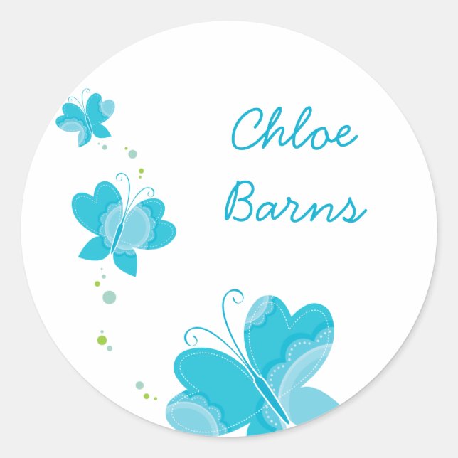 Adesivo Redondo BORRACHAS FLUTTERBY: séries de três 2 (Frente)