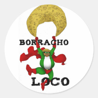 Adesivo Redondo Borracho Loco Sticker