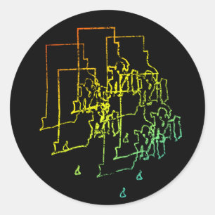 Adesivo Redondo borrão de derrame na ilha