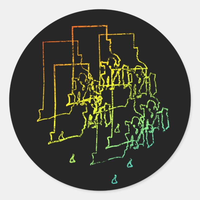 Adesivo Redondo borrão de derrame na ilha (Frente)