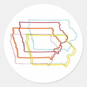 Adesivo Redondo borrão do orgulho de iowa