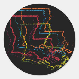 Adesivo Redondo borrão do orgulho de louisiana