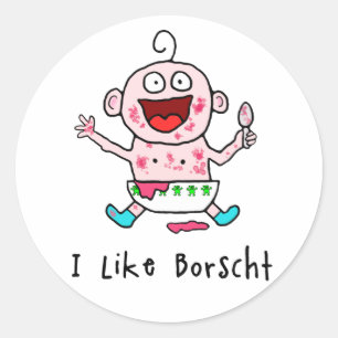 Adesivo Redondo Borscht Baby Stickers