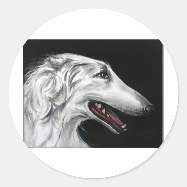 Adesivo Redondo borzoi (Frente)