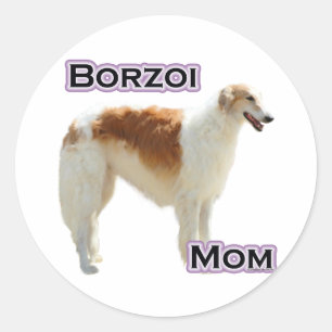Adesivo Redondo Borzoi Mãe 4 - Sticker