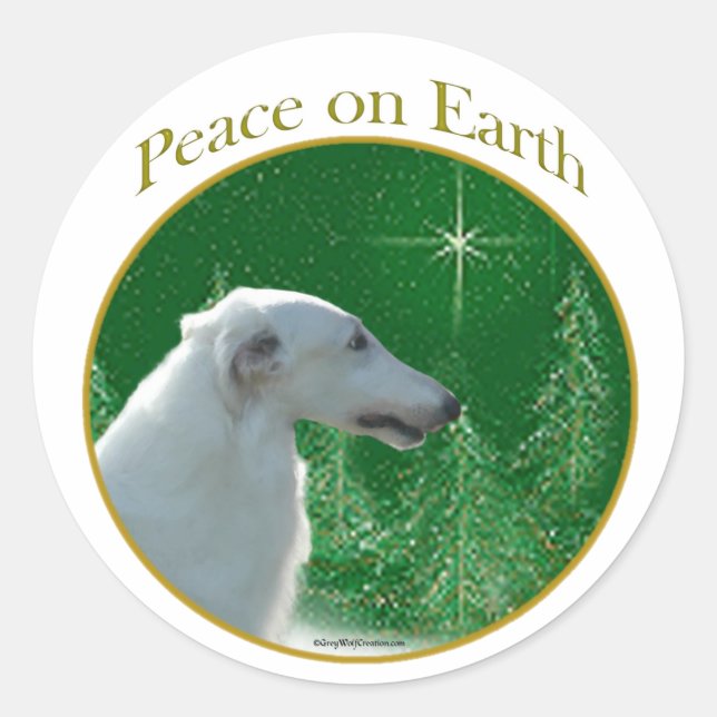 Adesivo Redondo Borzoi Peace (Frente)