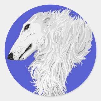 ADESIVO REDONDO BORZOI STICKER
