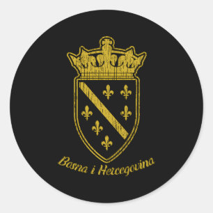 Adesivo Redondo Bósnia Bósnio Flag Bosna I Hercegovina Fã dos Balc