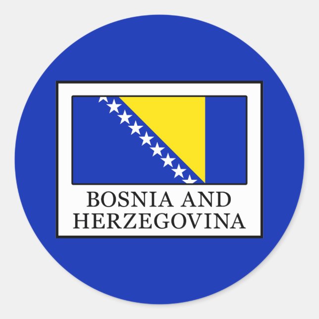 Adesivo Redondo Bósnia e Herzegovina (Frente)