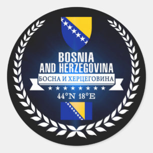 Adesivo Redondo Bósnia e Herzegovina